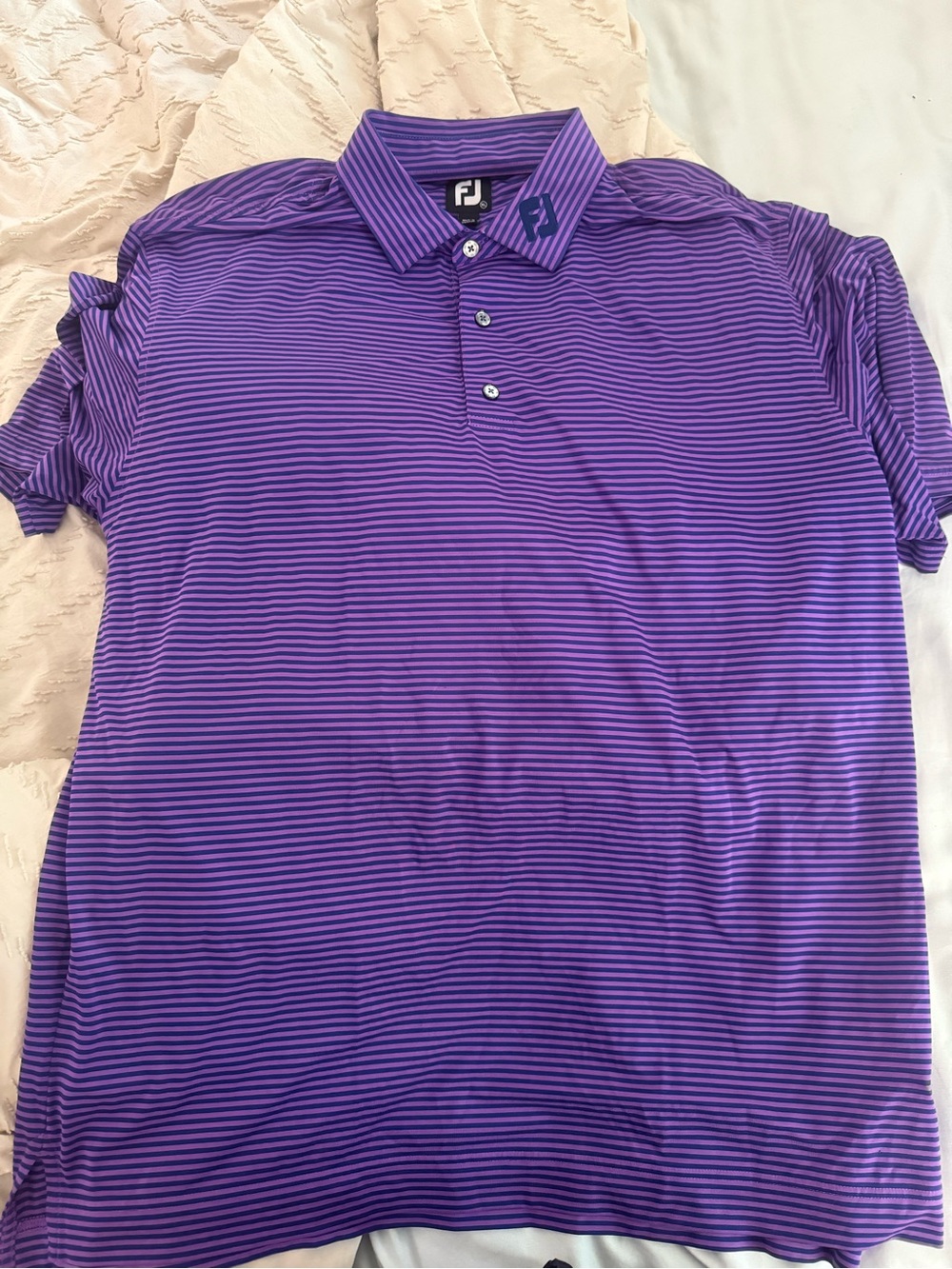 FootJoy Purple Striped Polo Shirt